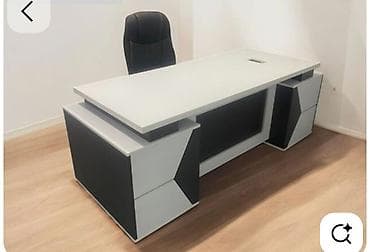 ofis dəsti: Müasir dizaynlı ofis masası və idarəçi kreslosu dəsti. Xüsusiyyətlər — 1
