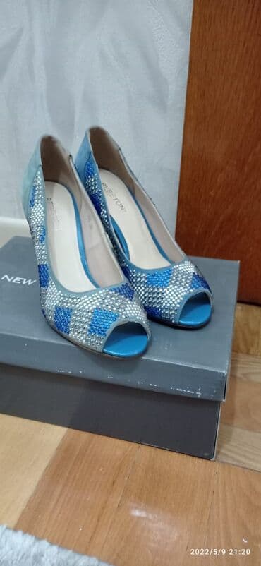 4xl nece razmerdi: Tuflilər, Ölçü: 36.5, rəng - Mavi, Yeni — 3