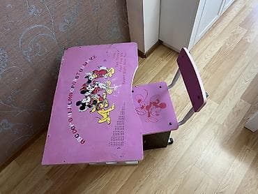 defter: Uşaq üçün masa-stul dəsti - Rəng: çəhrayı üstlüklə ağ karkas - — 2