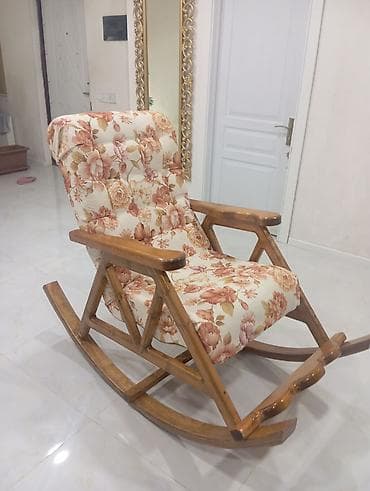 kreslo yellencek: Taxta yelləncək kreslo - Material: Möhkəm ağac karkas, laklanmış — 3