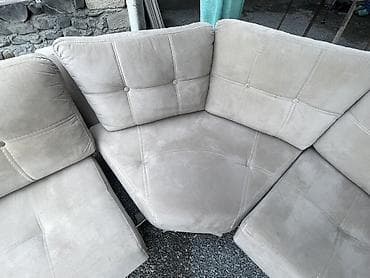 ps4 kreslo: Bej rəngdə künc divan dəsti - Tərkib: 2 böyük üçoturacaqlı modul + — 10