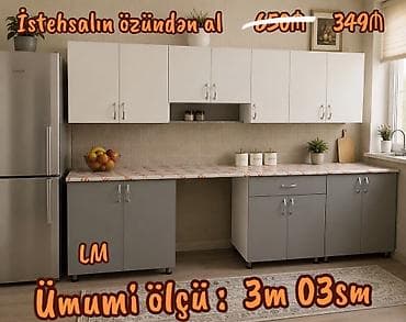 Mətbəx mebellərinin sifarişlə hazırlanması✔️ Ölçü : 3metr03sm☑️ üst lalafo.az -da Mətbəx mebellərinin sifarişlə hazırlanması✔️ Ölçü : 3metr03sm☑️ üst
