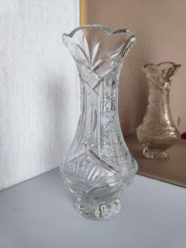 вазы для цветов чехия богемия: Qedimi Çexiyanin 28 sm temiz xurustal güldani — 2