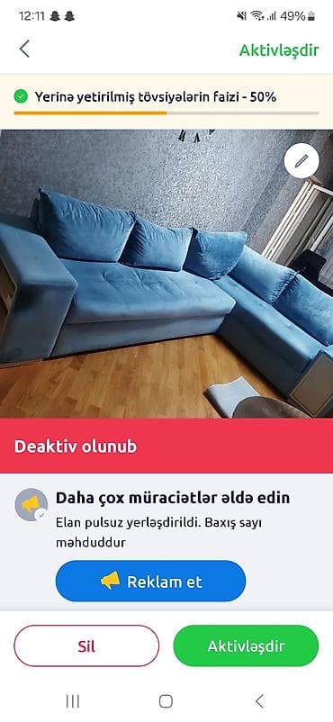 Künc divan, İşlənmiş, Açılan, Bazalı, Vеlur parça, Çatdırılma yoxdur lalafo.az -da Künc divan, İşlənmiş, Açılan, Bazalı, Vеlur parça, Çatdırılma yoxdur