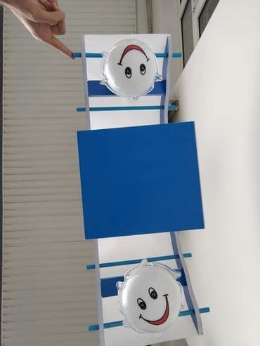 leqo oyuncaqları: Uşaq otağı üçün asma tavan lampası - Dizayn: Mavi-ağ rəngli, uşaq — 2