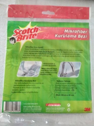 bağ setkasi: 3M Mikrofiber qurulama bezi, ölçüləri 60mmx40mm.Bir paçkası AZN — 2