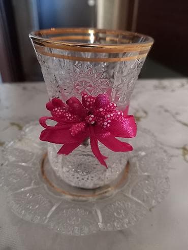 2 yas tort sekilleri: Çay dəsti, rəng - Çəhrayı, Şüşə, 6 nəfərlik — 3