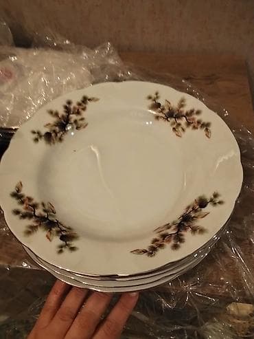 yemek desdi: Boşqablar, 6 ədədli dəst, rəng - Ağ, Farfor, Yaponiya — 1