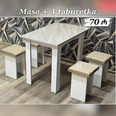 tek oturacaq: Məhsul: Masa + 4 taburetka dəsti - Yeni və sifarişlə hazırlanır - Rəng — 2