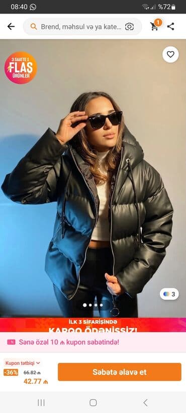 böyük bədən qadın geyimləri: Qadınlar üçün qara rəngli oversize şişmə qış — 1