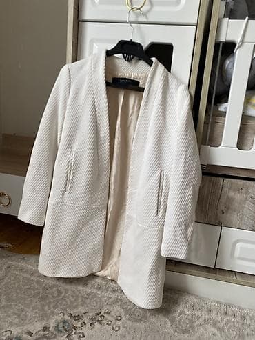 Üst geyimi: ZARA Basic Collection qadın jaketi - Rəng: krem/bozax fonlu açıq bej — 4
