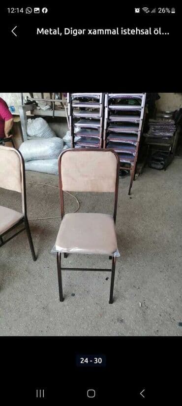 стул обеденный: Mətbəx üçün, Yeni, Qatlanmayan, rəng - Bej Stul — 10