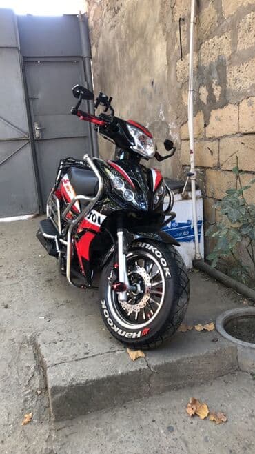 cücə satışı 2021: Sport üslublu skuter/moped Barter var: - Aqressiv dizayn: qara-qırmızı — 3