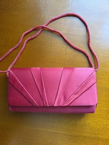kaşlok: Zərif axşam çantası Marks&Spencer firması– çəhrayı/maqenta — 1