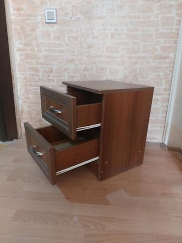 divar rəf: TV üçün stol/stand - Material: laminat ağac panel və metal rqafik — 5