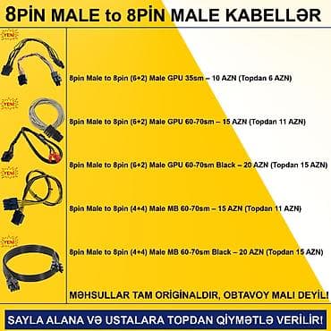 windows 10: 4/6/8/12/24pin/Molex/SATA Kabellər SAYLA ALANA VƏ USTALARA TOPDAN — 3