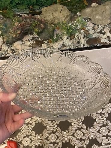 Şüşə dekorativ salat qabı 1 əd