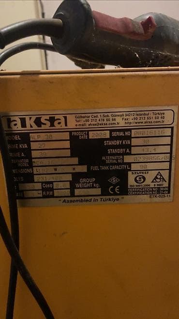 AKSA ALP 30 dizel generator Texniki göstəricilər: - Model: ALP 30 -