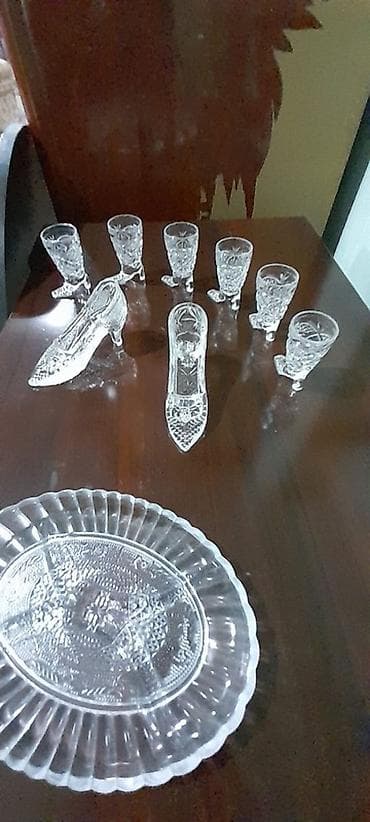 kerpic dekor: Şüşə dekor dəsti - Material: şəffaf şüşə - Komplekt: 8 ədəd balaca — 3