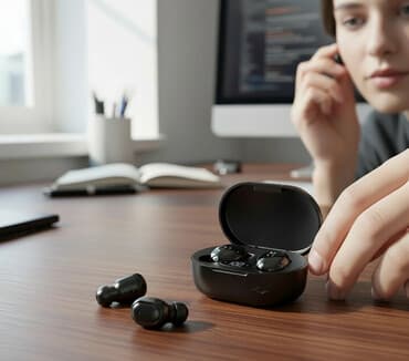 Yeni Simsiz (Bluetooth) Qulaqcıqlar, rəng - Qara