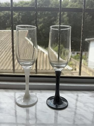 icki: Qədəhlər, rəng - Ağ, Şüşə, 2 ədədli dəst, 200 ml — 1