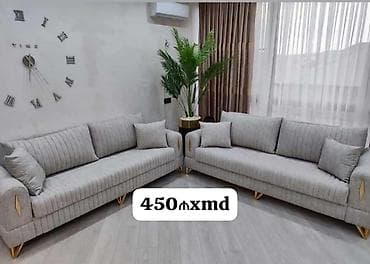 İki ədəd müasir dizaynlı salon divanı dəsti. Xüsusiyyətlər: - Rəng