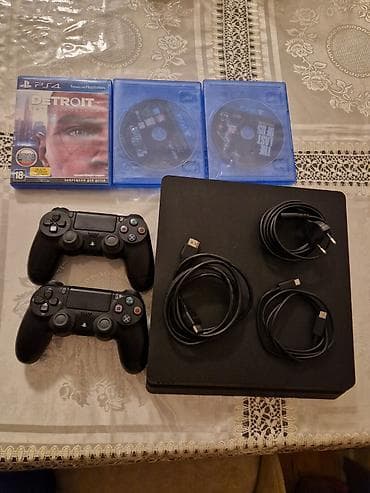 hard disk: PlayStation 4 Slim komplekti - PS4 Slim konsolu (qara rəng). - 2 ədəd — 1