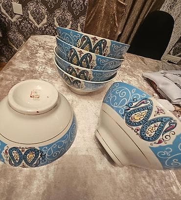 piknik sufresi: Kasalar, 6 ədədli dəst, rəng - Göy, Farfor — 5