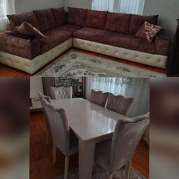 divan satisi: F99Eyni evdən satış divan 350₼. Açılmır bazası var. Masa dəsti — 1