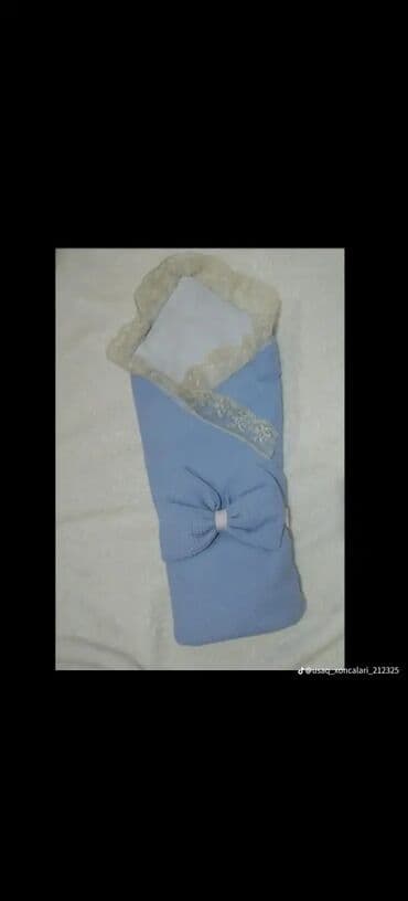 cutlukler ucun geyimler instagram: Yeni doğulanlar üçün zərif qundaq/konvert - Rəng: ağ (şəkillərdə mavi — 5
