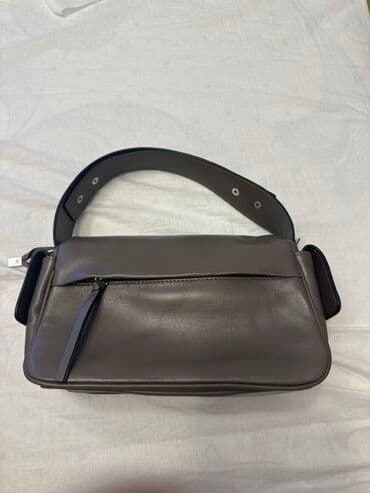 dəri kişi cantaları: Qadın/Unisex çiyin çantası – tünd boz rəng Xüsusiyyətlər: - Yumşaq — 2