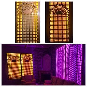 hascevher granit tava: Mdf 4 ədəd işiqlı panellər bir yerdə 1000azn. Biri 250azn. Ölçü — 1