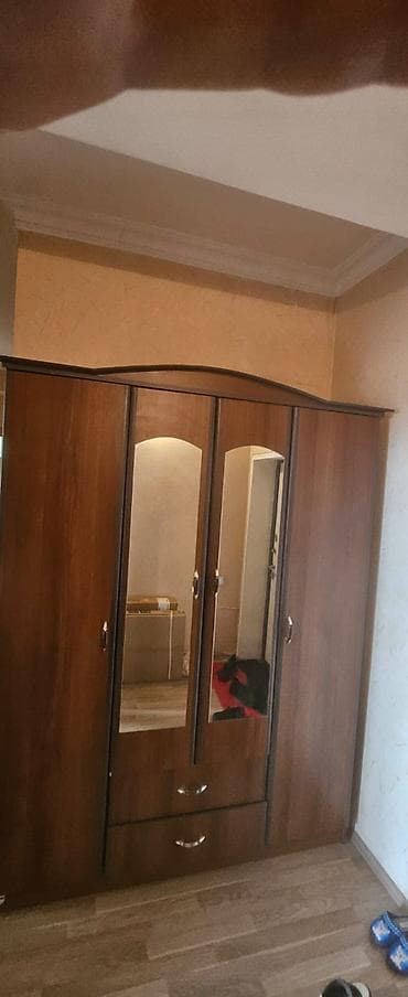 4 двери, Коричневый, Дерево, Распашной, Прямой шкаф — 2