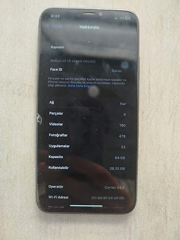 iphone 11 batarya: IPhone X, 64 GB, Ağ, Qırıq — 4