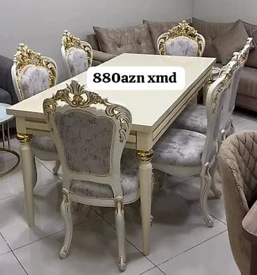 2 ci el carpayilar: Qonaq otağı üçün, Yeni, Açılmayan, Dördbucaq masa, 6 stul — 1