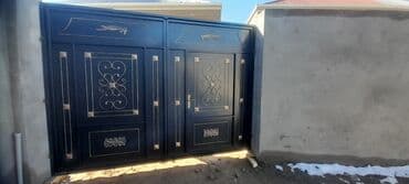 жер тошок: Железо Дворовые ворота, Распашные, 3 м, Механические, С дверью, цвет - Голубой, Нет кредита, Платная установка, Платная доставка — 74