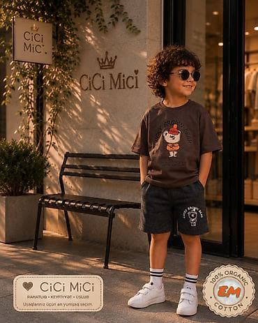 Dəstlər: CiCi MiCi uşaq dəsti – “Lucky Brown Bear” kolleksiyası - Material — 1