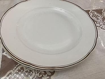 masa ortuyu: Boşqablar, 1 əd, rəng - Ağ, Farfor — 1