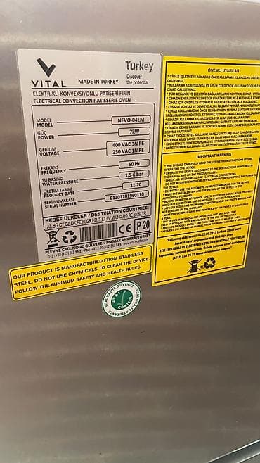 elekt: Sənaye tipli konveksiya sobası - Paslanmayan poladdan korpus və içlik — 3