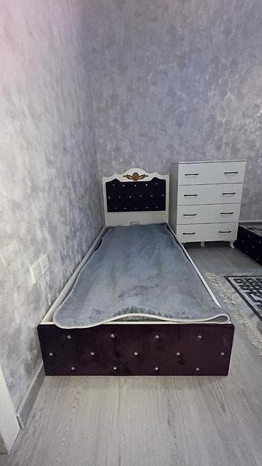taxta: İşlənmiş, Təknəfərlik çarpayı, Bazalı, Matrassız, Siyirməsiz, Azərbaycan — 3