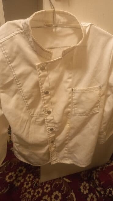 Слуховые аппараты: Aşpaz köynəyi – klassik ağ rəngdə, qısa model - Yüksək yaxalı, düyməli — 1