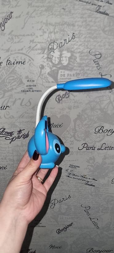 velosiped 20lik: Uşaq otağı üçün LED masa lampası – mavi rəngdə, sevimli animasiya — 2