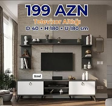 Televizor altlığı və divar rəf sistemi Ölçülər: - Dərinlik: 40 sm -