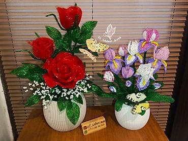 bambuk gülü: GÜLLƏR muncuqdan el ishi/sifarishle hazirlanir/daimi solmayan özel — 7