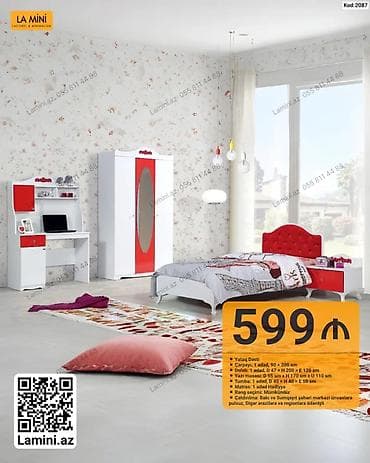 Uşaq/yeniyetmə otağı üçün mebel dəsti – Kod: 2087 Dəst tərkibi: -