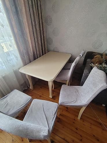divan sumqayit: Qonaq otağı üçün, İşlənmiş, Açılmayan, Oval masa, 6 stul — 2