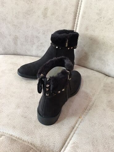 ботильоны без каблука: Полусапоги, Размер: 37, цвет - Черный, Новый — 2