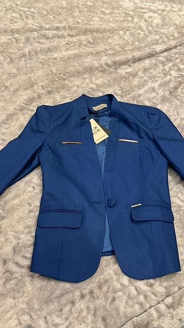 kolej jaket: Qadınlar üçün “GREEN WORLD” brendi jaket - Rəng: Kobalt mavisi - — 1