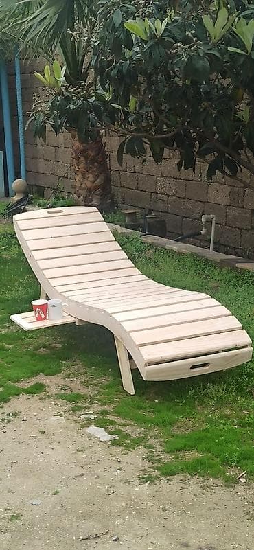 taxta el isleri: Taxta bağ-şezlonqu - Material: tam ağacdan hazırlanmış, lövhəli — 1