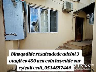 neftcilerde satilan evler 3 otaqli: 100 kv. m, 3 otaqlı, Kombi, Qaz, İşıq — 1